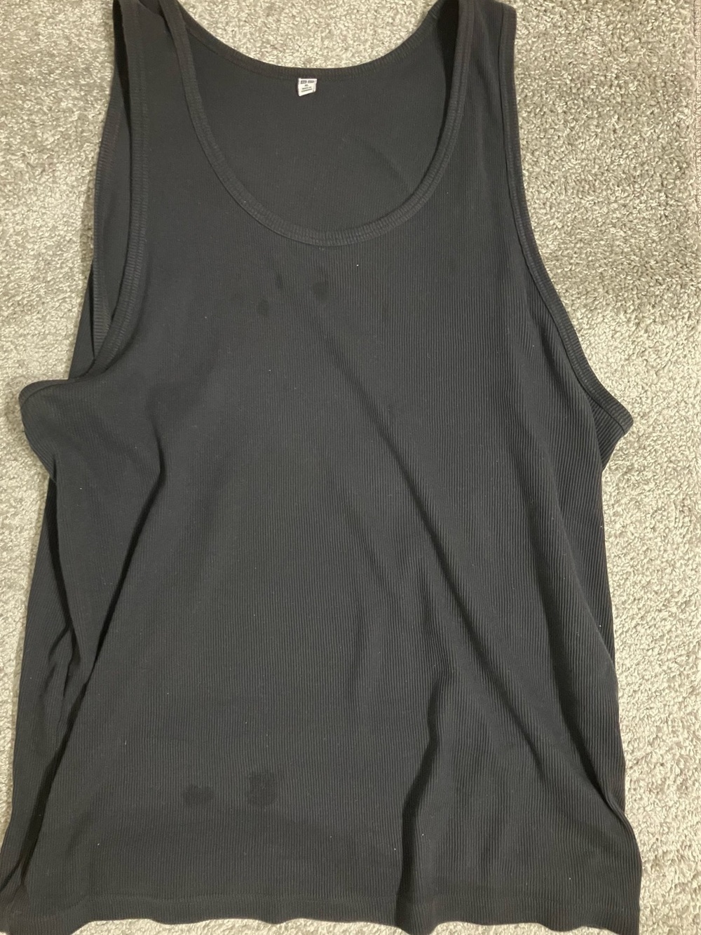 Uniqlo Black Ribbed Scoop Tank
